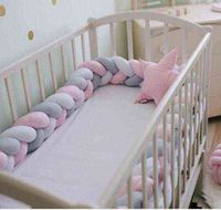 1m / 2m / 3m / 4m Bed Bed Bed Bumper Infant Cradle Cuscino Cuscino Treccia Knot Premicata Pellicola Della Stanza Decor Tour de Lit Tresse AA220326