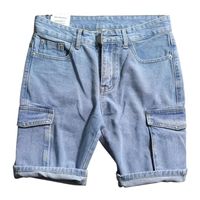 Calças de jeans de chegada de grandes dimensões Homens Zipper Fly Calças de Carga Sólida Calças Japonesa Cor Lava Shorts Tubo Reto Suplementos 220421