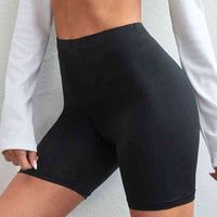 Şort Kadınlar İnce Fitness Sıradan yüksek bel bisikletçisi şort yaz ince dizlik dipler siyah bisiklet pantolon sokak kıyafetleri j220527