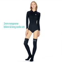 fashion combo long socks for lady Japan neoprene wetsuit customized logo design swimming bikini surfing wears224f