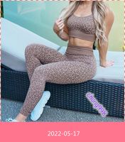Women Yoga Set Seamless Fitness Yoga Suit Leopard Print Workout Clothes Sport Set Women Sports Bra High Waist Gym Leggings Wear Y1229