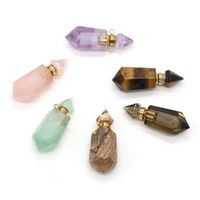 Colliers pendants Huile de pierre naturelle de haute qualité Bouteille de parfum Amethystes Connecteur de quartz pour femmes bijoux faisant des colliers de bricolage