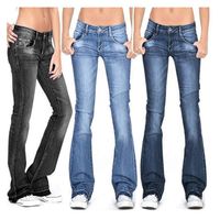 Four seasons can wear ladies jeans tight-fitting stretch fringed bell bottom pants women's trousers whole280x