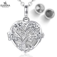 Pendant Necklaces 18mm Urn Cremation Tree Of Life Cage Locket Ash Holder Keepsake Necklace DIY Commemorate Jewelry For GIftPendant Necklaces