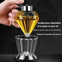 Cooking Utensils Diamond Glass Oil Pot Press Type Transparent Dustproof Vinegar Bottles Multi-purpose Home Honey Distributor Bottle Kitchen Tool