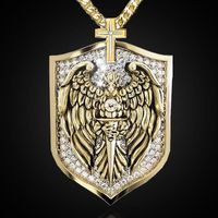 Pendant Necklaces Fashion Hip Hop Necklace Male Eagle Temple Knight Punk Sword Jewelry Accessories Birthday Holiday GiftPendant