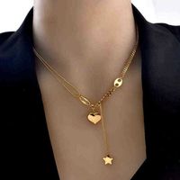 Colgante 2022 Collares para mujeres Regalo de San Valentín Cabeza de corazón Collar Collar Collar Y0121150Z