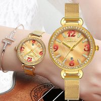 Armbanduhren 2022 Mode Diamond Ladies Luxus Gold Frauen Uhr Uhr Edelstahl weibliche Quarz Uhr Relogio Femininowristwatches