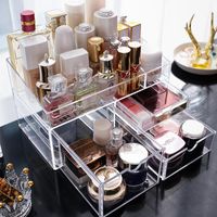 Storage Boxes & Bins Acrylic Multifunction Makeup Organizer Clear Jewelry Box Lipstick Collection Case Cosmetic Dust-proof BoxStorage