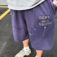 Pantalon pour hommes High Street Encre éclaboussant les graffitis peintes à la main Capris swewswistring décontracté shorts hommes