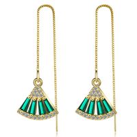 Dangle & Chandelier Gorgeous Women Drop Earrings For Wedding Bridal Green Zircon Long Tassel JewelryDangle
