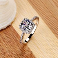 Fashion Show Elegant Temperament Jewelry Womens Girls White Silver Filled Wedding Ring Classic Vintage Ring for Women Shippin191o