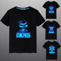 Летняя светящаяся флуоресцентная обезьяна D Luffy Printed Casual Kids Cottom Tops Tops Tees Мужчины женщины футболка 220608