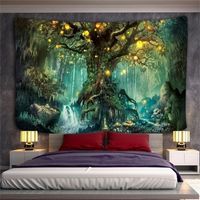 Büyük Ağaçlar 3D Baskı Goblen Duvar Asma Hippi Psychedelic Dekoratif Halı Yatak Sayfası Bohem Ev Dekoru 220727