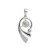 925 Sterling Silver Blank Pendant Settings Base Cubic Zirconia Pearl Findings DIY Jewellery Making 5 Pieces292E