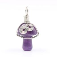 Pendant Necklaces Unique Silver Plated Wire Wrap Mushroom Amethysts Stone For Gift Green Aventurine JewelryPendant