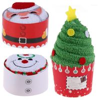 Christmas Decorations Cupcake Cotton Towels Santa Claus Christmas Tree Snowman Xmas Gifts 30x30cm1