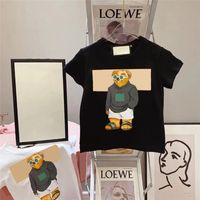 Çocuk Tasarımcı Giysi Yeni Bebek Erkek Kız T-shirt Klasik Mektup Pringting Kısa Kollu Çocuk Yaz Pamuk Karikatür Desen T-Shirt 4styles Tops