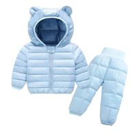 Winterkinder Kleidung Sets Baby Junge warmhaube mit Kapuze Down Jacken Hose Mädchen Jungen Schneeschichten Skianzug 2108042247