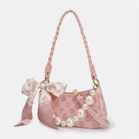 Evening Bags Woven Portable Pearl Dumpling With Silk Scarf 2021 Fashion Ice Berry Powder Underarm Bag Purses & Handbags Luis Vitto292n