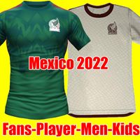 Top Thailand 2022 Mexiko Fotboll Jersey Fans Player Version H.Losano Chicharito G Dos Santos 22 23 Fotbollskjorta Toppar Män och barn sätter uniform