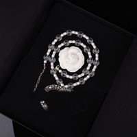 20color Double Letter Pendant Necklaces Charm Designer Metal Crystal Pearl Rhinestone Sweater Newklace Women Wedding Party Jewerlr298m