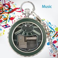 Transparent Glass Musical Pocket Watch Swan Lake Melody Music Watch Antique Pendant Pocket Timepiece Vintage Quartz Watches Gift 220606