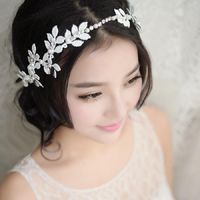 Hair Clips & Barrettes Fashion Jewelry For Women Girls White Pearl Leaf Headband Stick Bride Tiaras Headpiece Wedding Accessories SLHair