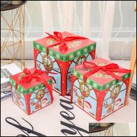 3 SZTUK Boże Narodzenie prezent pudełko torby Cukierki Partii Party Favor Xmas Rok Dekoracje 25 CM / 20 cm / 15cm1 Drop Dostawa 2021 Wrap Event Dostaw świąteczny