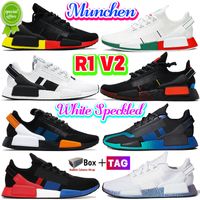 2022 Fashion Designer R1 V2 Running Shoes With BOX Munchen Core White blue Speckled Aqua Mens Sneakers Mexico Circuit Board black Shock Yellow OG