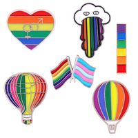 LGBT 무지개 하트 플래그 브로치 게이 소년 레즈비언 프라이드 에나멜 핀 사랑과 평화 기호 배지 가방 재킷 데님 핀 보석 선물