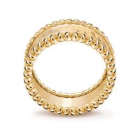 Perlee logo ring Four-leaf clover kaleidoscope three-color ring 18K rose gold full diamond designer official website the same styl264V