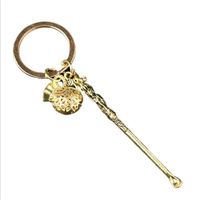 Brass copper Color Metal Earpick Dab Dabber Smoking Accessories Tools 7 Types Ear Pick Spoon Keychain Key Ring Shovel Wax Scoop Ho301a