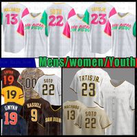 Wholesale san diego city padre fernando tatis jr manny machado ha seong kim  tony gwynn jorge alfaro white connect flex base jersey From m.