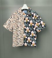 2022 Verão Camisa do desenhador de alta qualidade ~ Tamanho dos EUA Soltos Camisetas Projeto Geométrico da Moda Design bonito Homens Luxo Luxo Camisa de Manga Curta