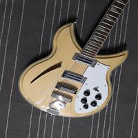 China machte 12 Saiten natürliche Holzgitarre Natural Cream Semi Hollow Body Mapleglo E -Gitarre245z
