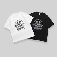 Camisetas Crânio do crânio da tendência da tendência da mola dos homens da mola do estilo Hip Hop Hop Hop Hop Loose T-shirt das minorias do homem 4ijn