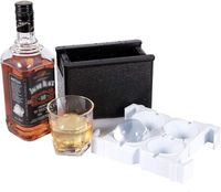 Maker de boule de glace en cristal Clear Presse Sphérique Whisky Tray Moule Cube sans diamant Boîte de crâne de diamant 220601