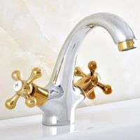 Bathroom Sink Faucets Polished Chrome Gold Color Brass Singl...
