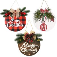 Weihnachtsdekorationen Auflistungen Bugtür hängende Ornamente leuchtend Holzbrief Türplates -Anschristmas
