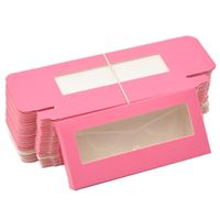 Faux de cils en gros 50 / pcs Paper Paper Embound Packaging Lashes Custom Logo Faux Cils 25 mm Mink Pink Cas