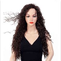Nxy Wigs High Temperature Silk Chemical Fiber Head Cover Foreign Major Platforms Natural Color Small Curly Female Hair 220607