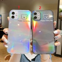 Happy every day word photo frame transparent phone cases with laser paper for iphone 13 13promax 12 11 pro promax XS XR 7plus 8 SE2020