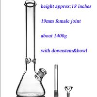 Hookahs Bongs de vidrio de vaso de vaso de 9 mm de 18 ", 13.7" y 12 "Opto de tubería de agua con accesorios para fumar articulación elefante súper pesada