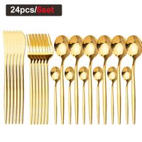 Stainless Steel Cutlery Set Reusable Travel Cutlery Dinner Tablewre Set Knife Fork Spoon Settings Cookware Dishes Set Of Dishes H220409