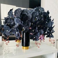 105cm Black gothic Butterfly Orchid Flowers Artificial Flower High Quality Phalaenopsis Fake Plants for Garden Potted Home Decoration