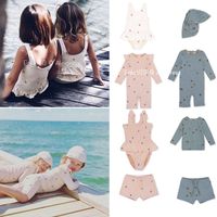 EnkeliBB Brother and Sister Matching Swimming Suits Cherry Lemon Pattern Kids Swimwear Baby Lovely Cute Hawaii Clothing Summer 220627