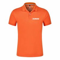 Мужские футболки летний бренд напечатаны CLAAS логотип настраиваемый сплошной цвет мужчин хараджуку стиль с коротким рукавом рубашка отворота мужчина футболка