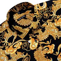 Camicie casual maschile maschere oro vestito da uomo a manica lunga stampa vintage primavera a autunno spiaggia barry.wangmen's