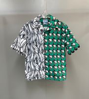 2022 Verão mais novo impressão fina camisa de mangas curtas ~ Tamanho dos EUA Versão solta Luxo Camisas De Alta Qualidade Padrão Bonito Mens Mens Single-Breasted Designer Camisa
